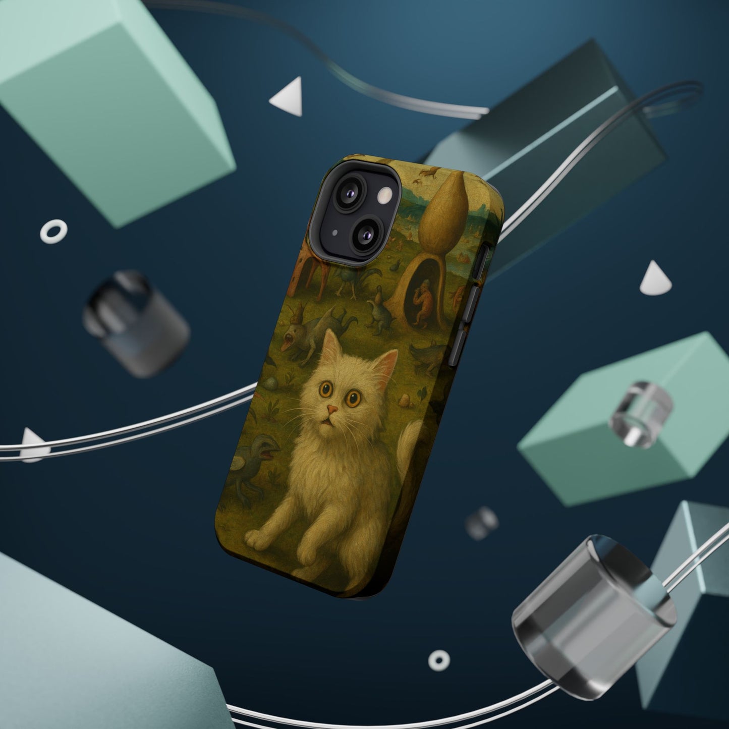 Garden of Cat Delights – Bosch Inspired – iPhone 16, 15, 14, 13 – MagSafe Magnetic Tough Case by HitStickers