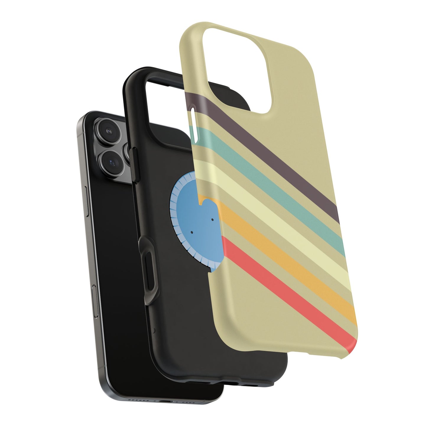 Retro Striped Case for iPhone 16, 15, 14, 13 - MagSafe Magnetic Tough Case by HitStickers