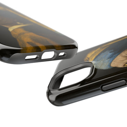 Cat with a Pearl Earring – Vermeer Inspired – iPhone 16, 15, 14, 13 – MagSafe Magnetic Tough Case by HitStickers