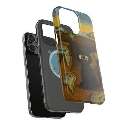 The Cat of Melting Time – Dalí Inspired – iPhone 16, 15, 14, 13 – MagSafe Magnetic Tough Case by HitStickers