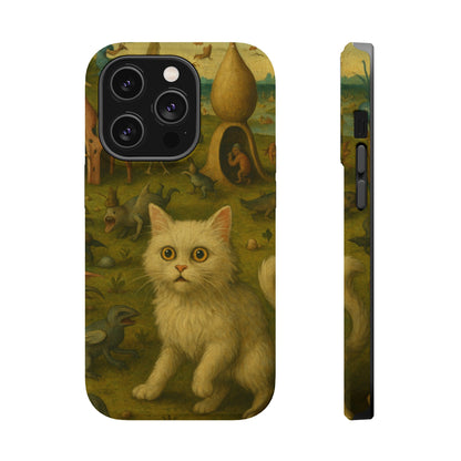 Garden of Cat Delights – Bosch Inspired – iPhone 16, 15, 14, 13 – MagSafe Magnetic Tough Case by HitStickers