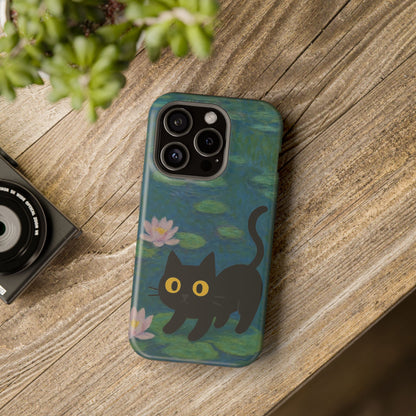 Water Lily Cat – Monet Inspired – iPhone 16, 15, 14, 13 – MagSafe Magnetic Tough Case by HitStickers