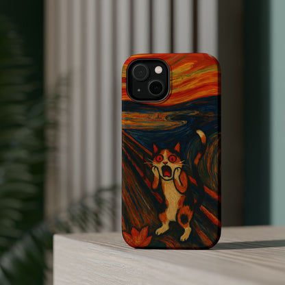 The Cat Scream – Munch Inspired – iPhone 16, 15, 14, 13 – MagSafe Magnetic Tough Case by HitStickers