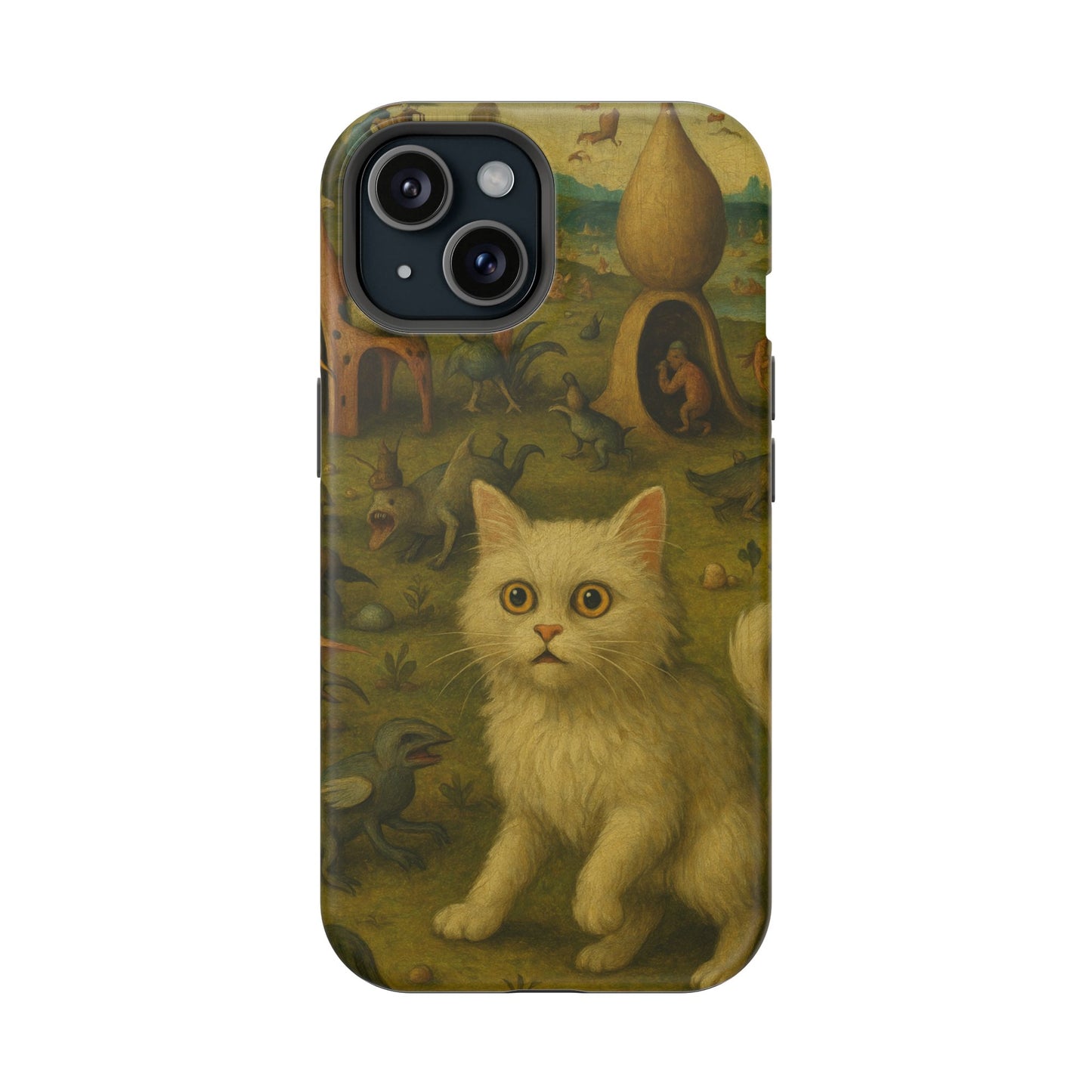 Garden of Cat Delights – Bosch Inspired – iPhone 16, 15, 14, 13 – MagSafe Magnetic Tough Case by HitStickers
