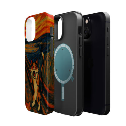 The Cat Scream – Munch Inspired – iPhone 16, 15, 14, 13 – MagSafe Magnetic Tough Case by HitStickers