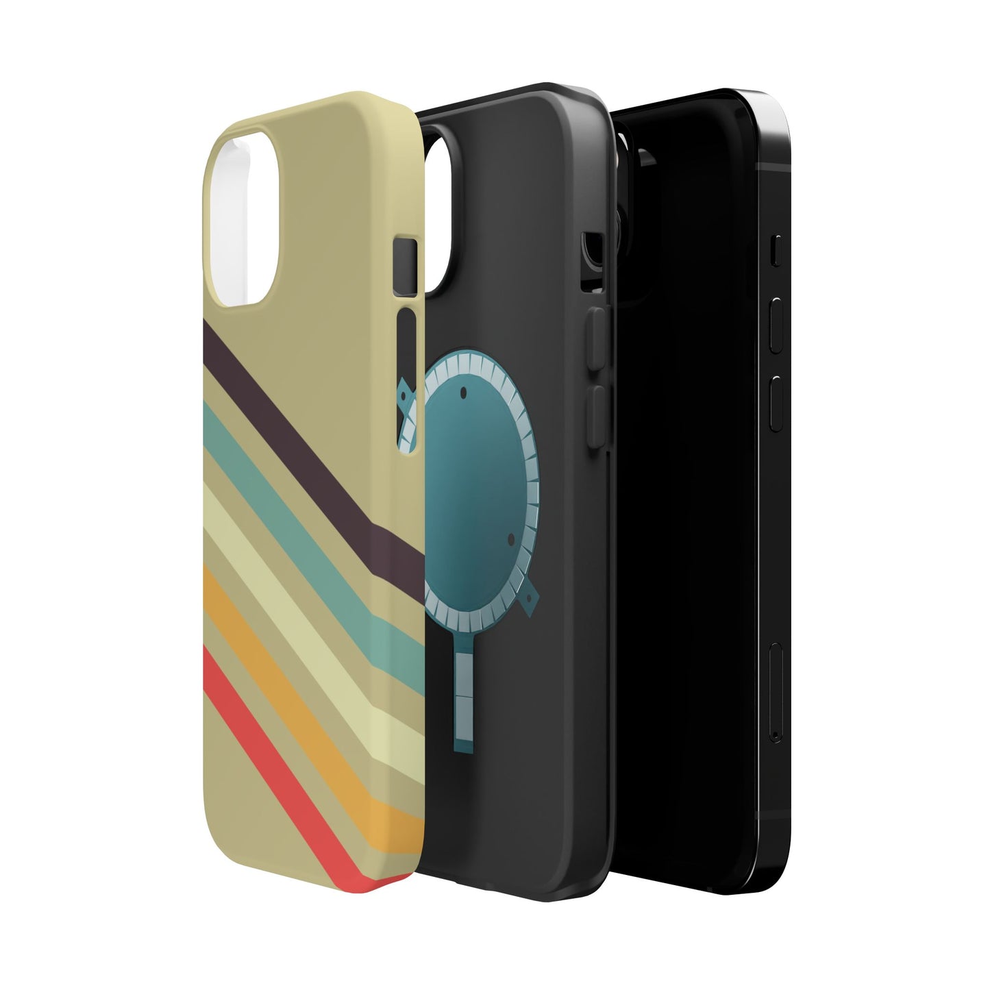 Retro Striped Case for iPhone 16, 15, 14, 13 - MagSafe Magnetic Tough Case by HitStickers