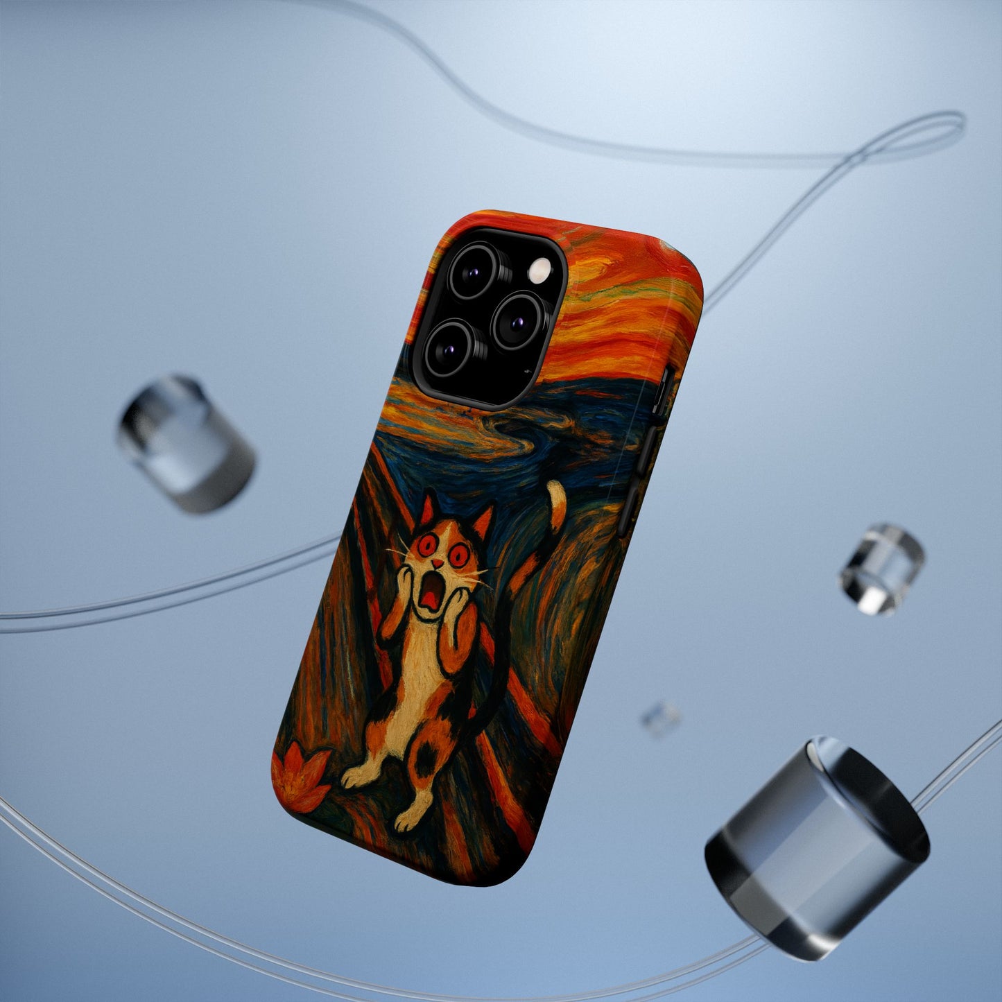 The Cat Scream – Munch Inspired – iPhone 16, 15, 14, 13 – MagSafe Magnetic Tough Case by HitStickers