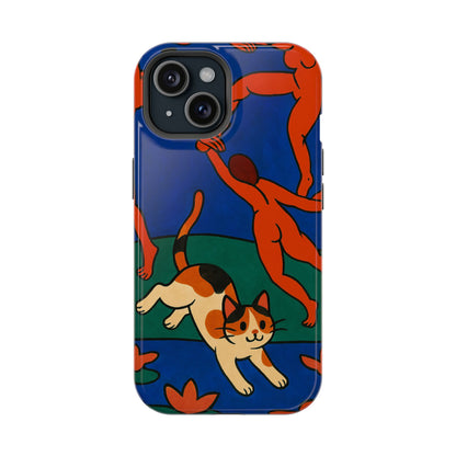 Dancing with the Cat – Matisse Inspired – iPhone 16, 15, 14, 13 – MagSafe Magnetic Tough Case by HitStickers