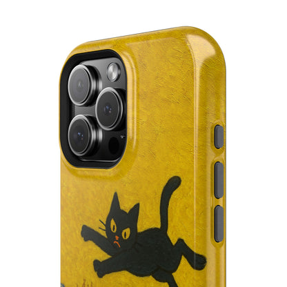 Mischievous Cat & Sunflowers – Van Gogh Inspired – iPhone 16, 15, 14, 13 – MagSafe Magnetic Tough Case by HitStickers