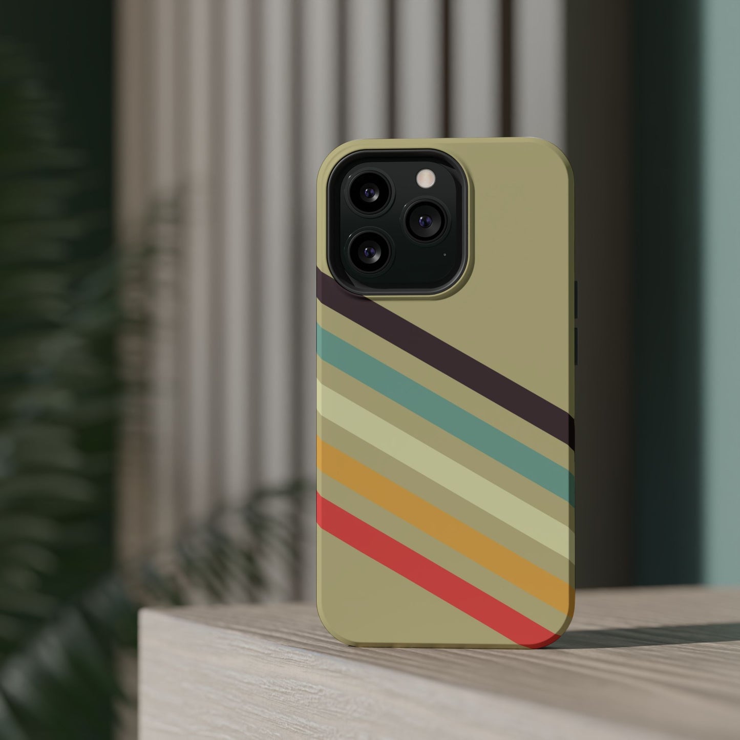 Retro Striped Case for iPhone 16, 15, 14, 13 - MagSafe Magnetic Tough Case by HitStickers