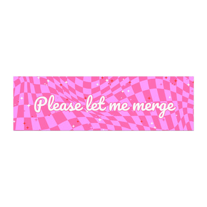 Please Let Me Merge Car Magnet – Funny Driver Bumper Magnet for Safe Merging Chaos