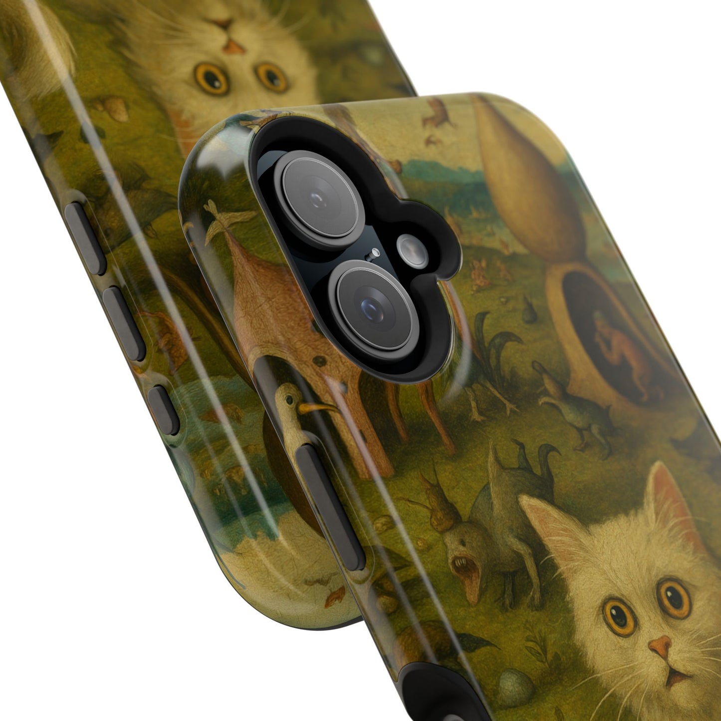 Garden of Cat Delights – Bosch Inspired – iPhone 16, 15, 14, 13 – MagSafe Magnetic Tough Case by HitStickers