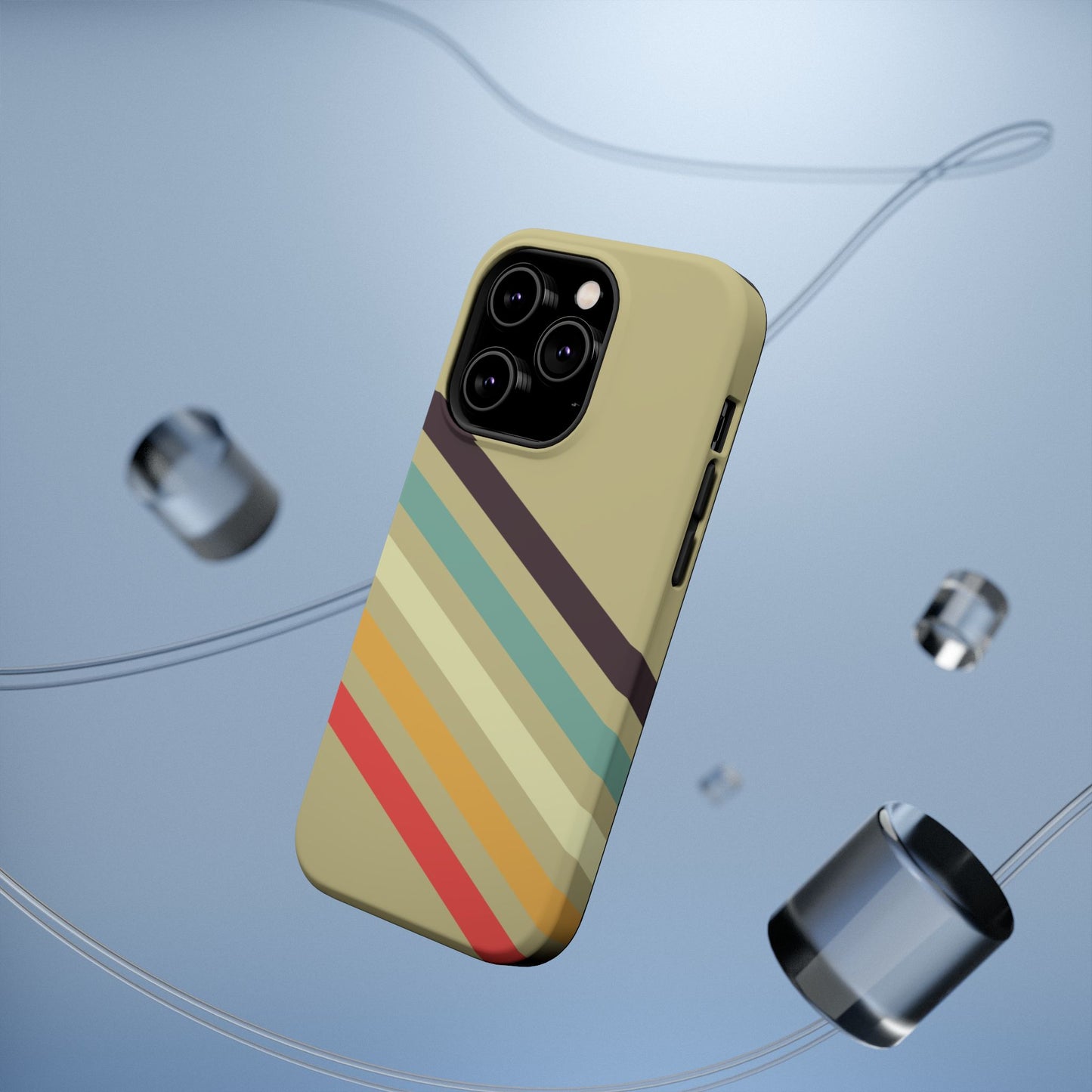 Retro Striped Case for iPhone 16, 15, 14, 13 - MagSafe Magnetic Tough Case by HitStickers