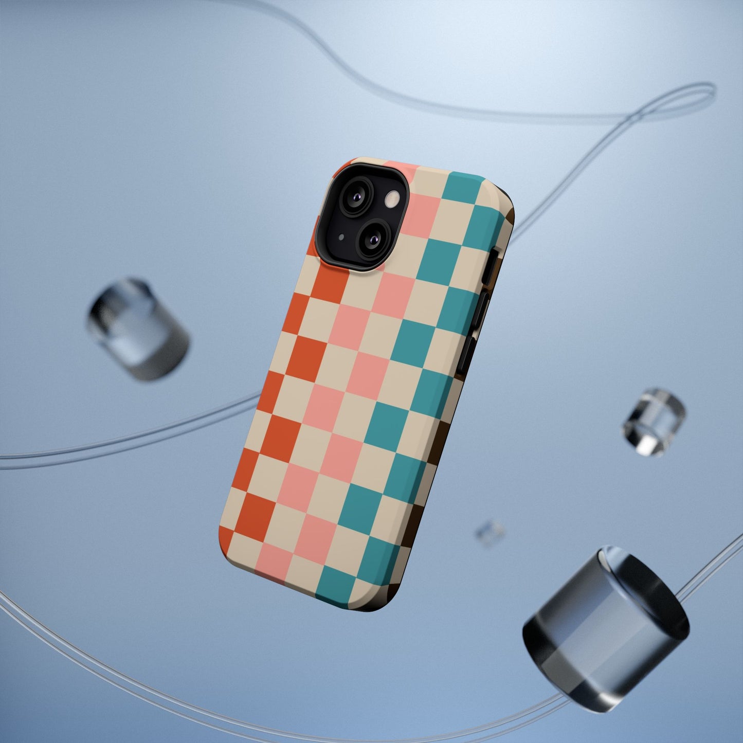Retro Check Pop – iPhone 16, 15, 14, 13 – MagSafe Magnetic Tough Case by HitStickers