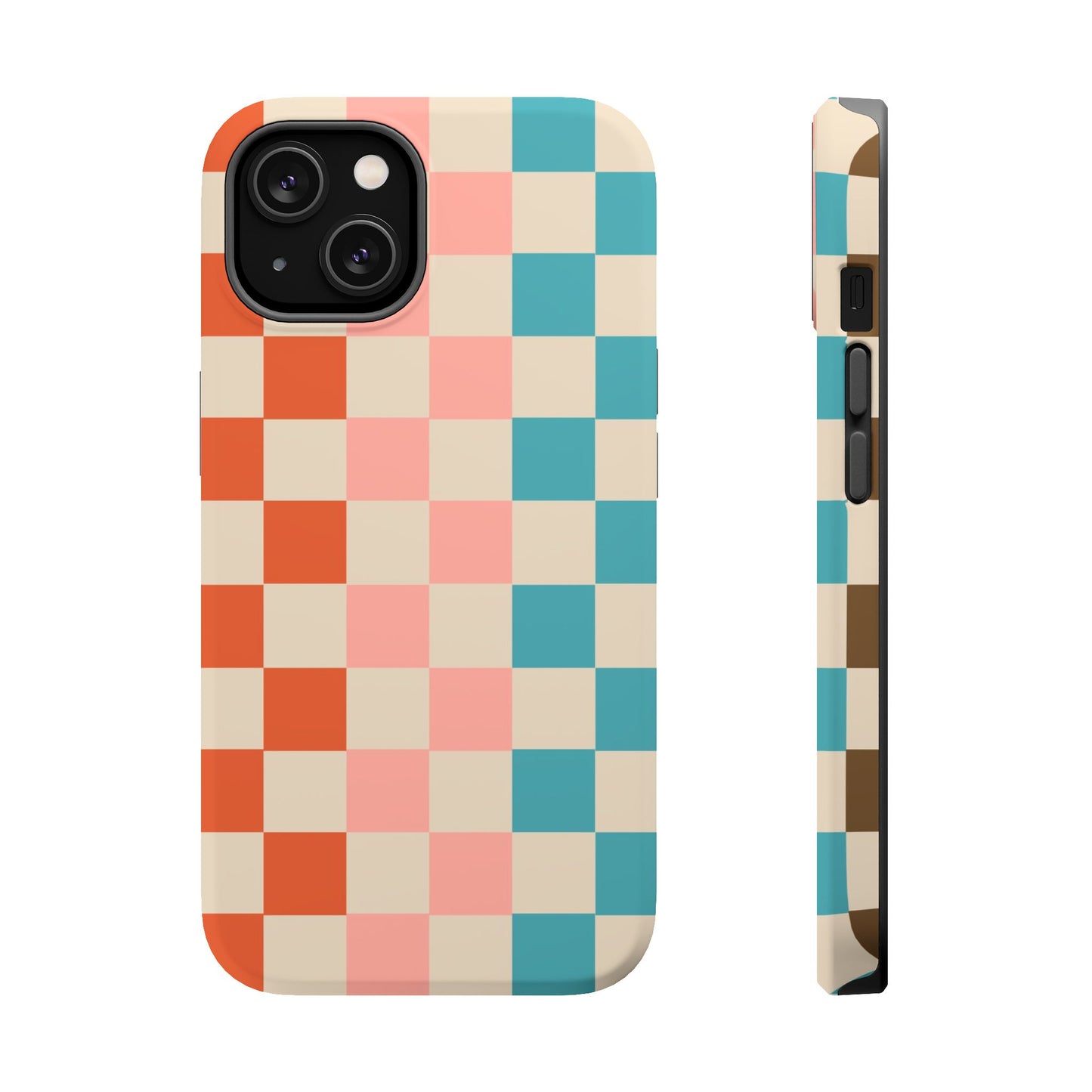 Retro Check Pop – iPhone 16, 15, 14, 13 – MagSafe Magnetic Tough Case by HitStickers