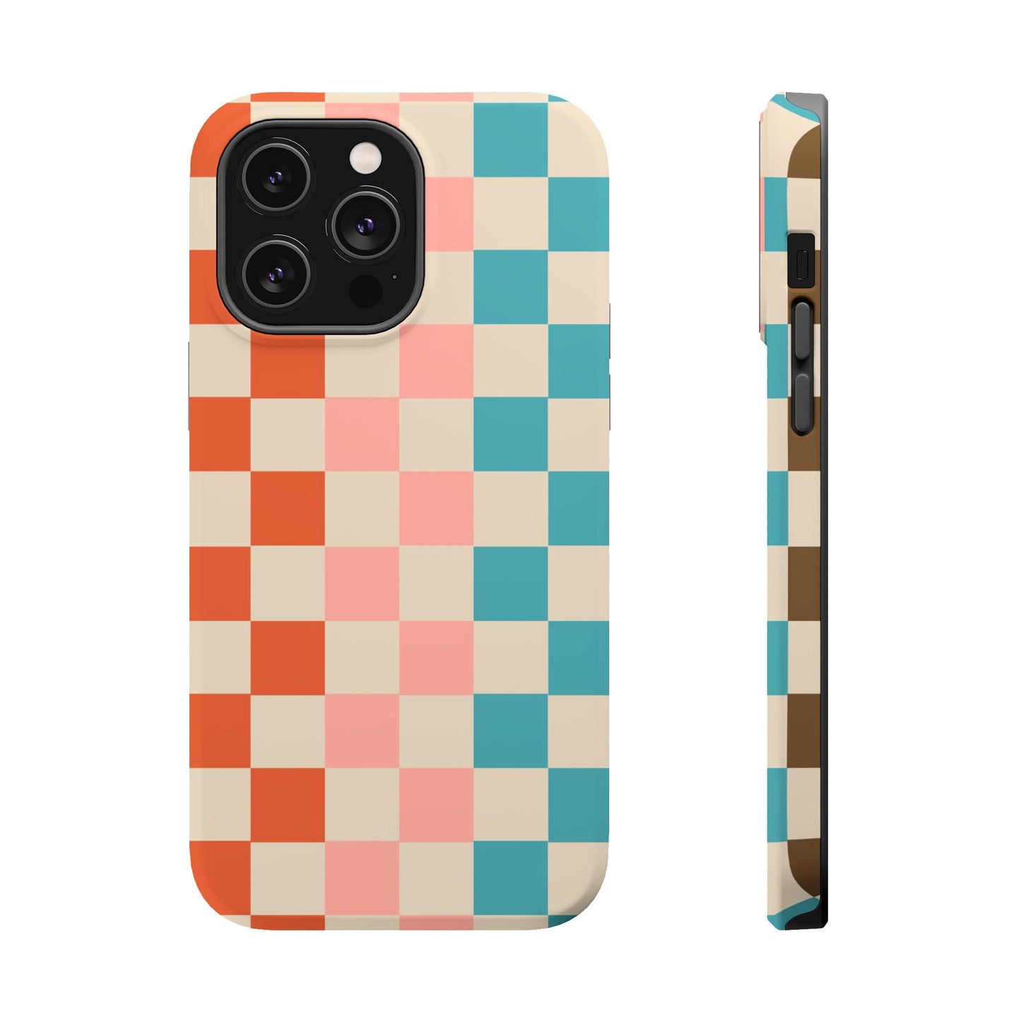 Retro Check Pop – iPhone 16, 15, 14, 13 – MagSafe Magnetic Tough Case by HitStickers