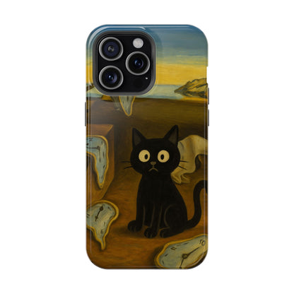 The Cat of Melting Time – Dalí Inspired – iPhone 16, 15, 14, 13 – MagSafe Magnetic Tough Case by HitStickers