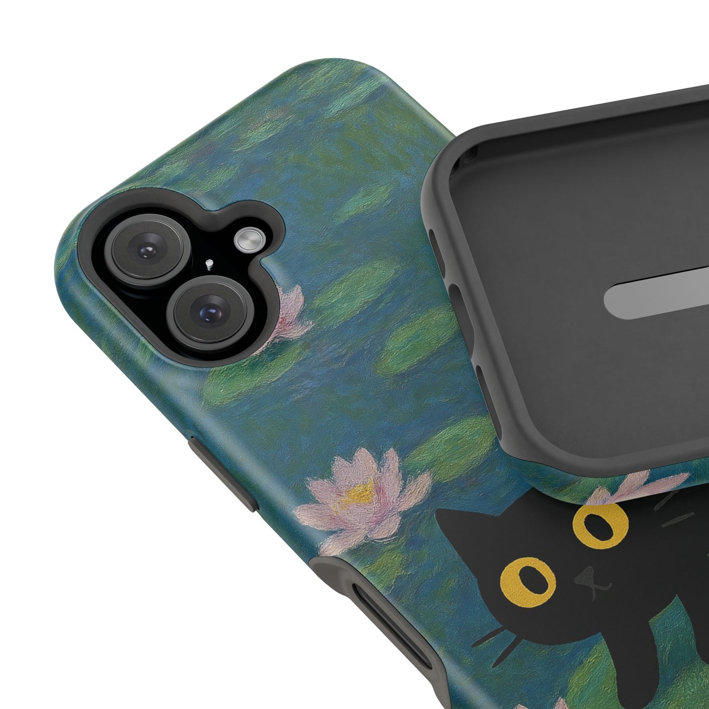 Water Lily Cat – Monet Inspired – iPhone 16, 15, 14, 13 – MagSafe Magnetic Tough Case by HitStickers