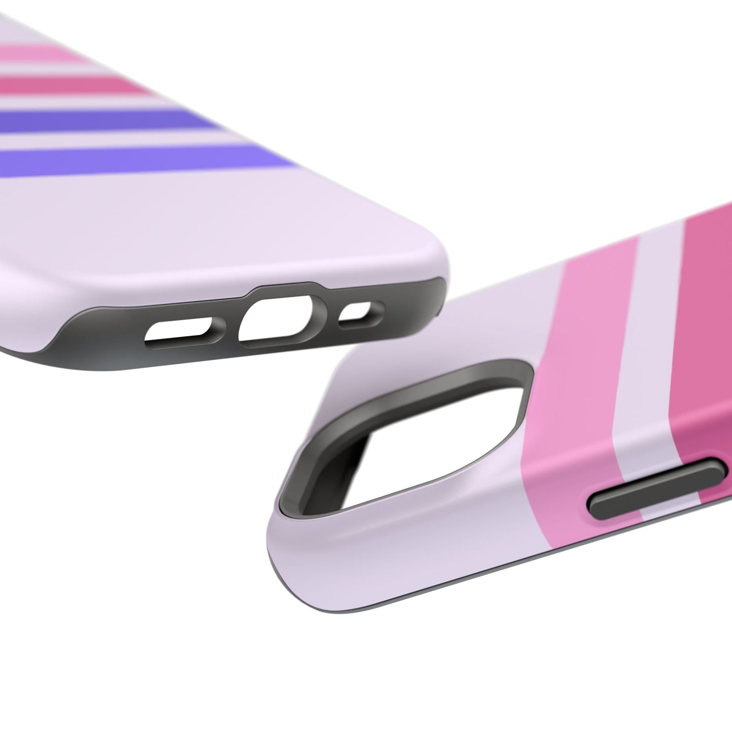 Lavender Love Striped – iPhone 16, 15, 14, 13 – MagSafe Magnetic Tough Case by HitStickers