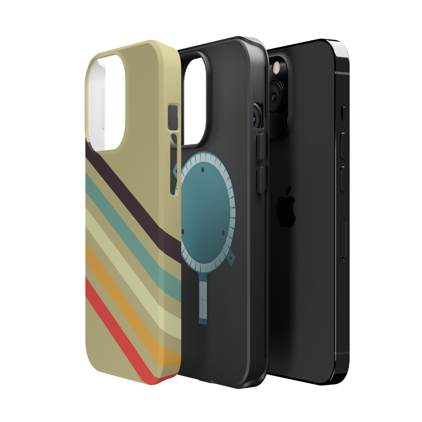Retro Striped Case for iPhone 16, 15, 14, 13 - MagSafe Magnetic Tough Case by HitStickers