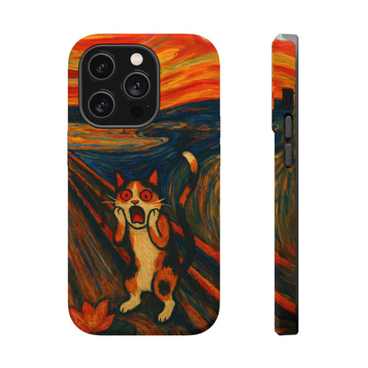 The Cat Scream – Munch Inspired – iPhone 16, 15, 14, 13 – MagSafe Magnetic Tough Case by HitStickers