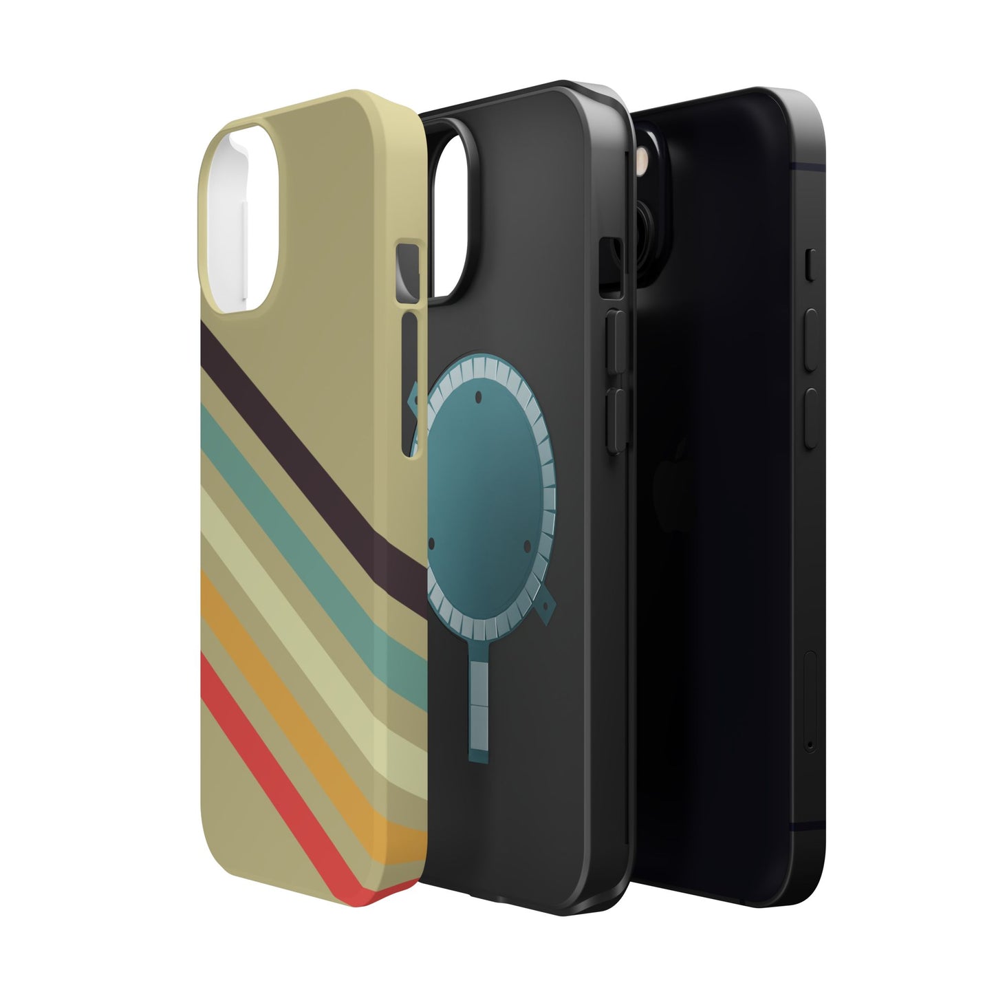 Retro Striped Case for iPhone 16, 15, 14, 13 - MagSafe Magnetic Tough Case by HitStickers