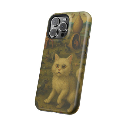 Garden of Cat Delights – Bosch Inspired – iPhone 16, 15, 14, 13 – MagSafe Magnetic Tough Case by HitStickers