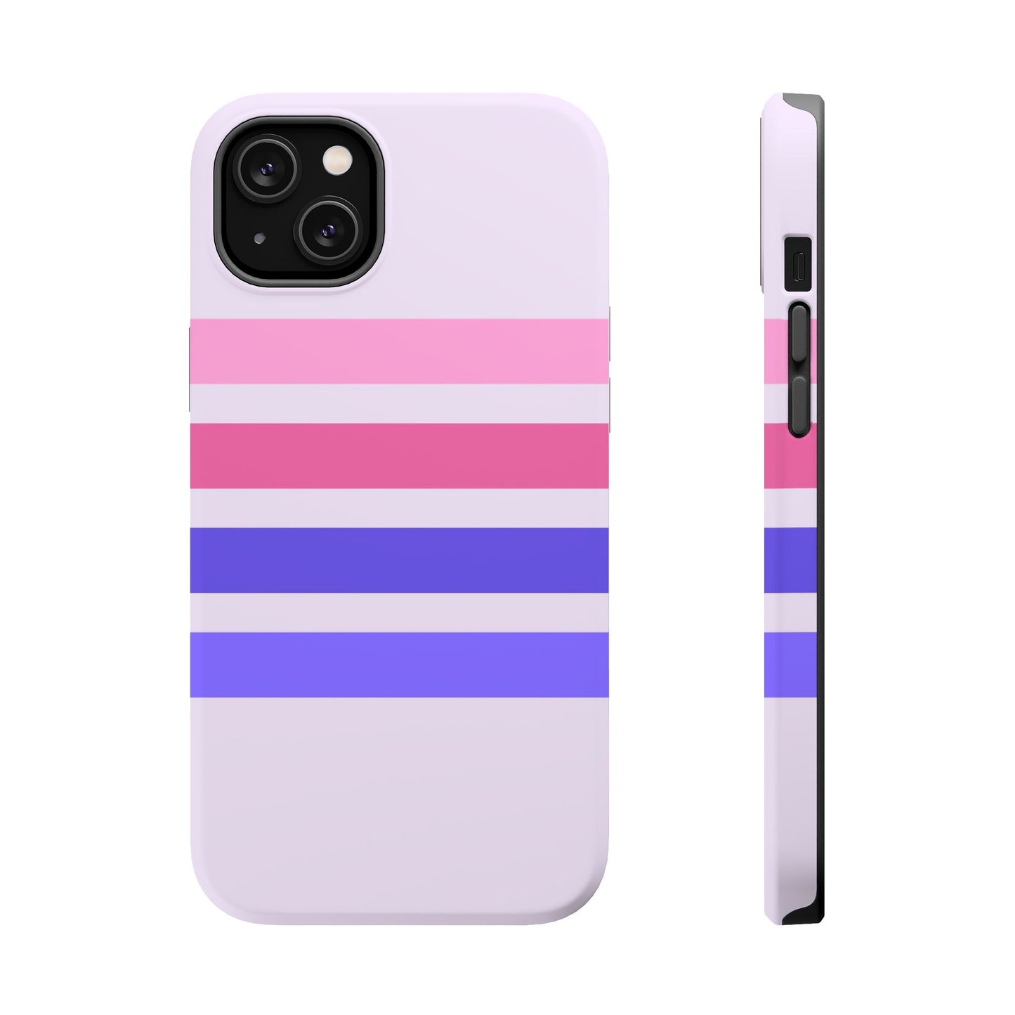 Lavender Love Striped – iPhone 16, 15, 14, 13 – MagSafe Magnetic Tough Case by HitStickers