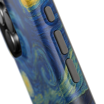 Starry Night Cat – Van Gogh Inspired – iPhone 16, 15, 14, 13 – MagSafe Magnetic Tough Case by HitStickers