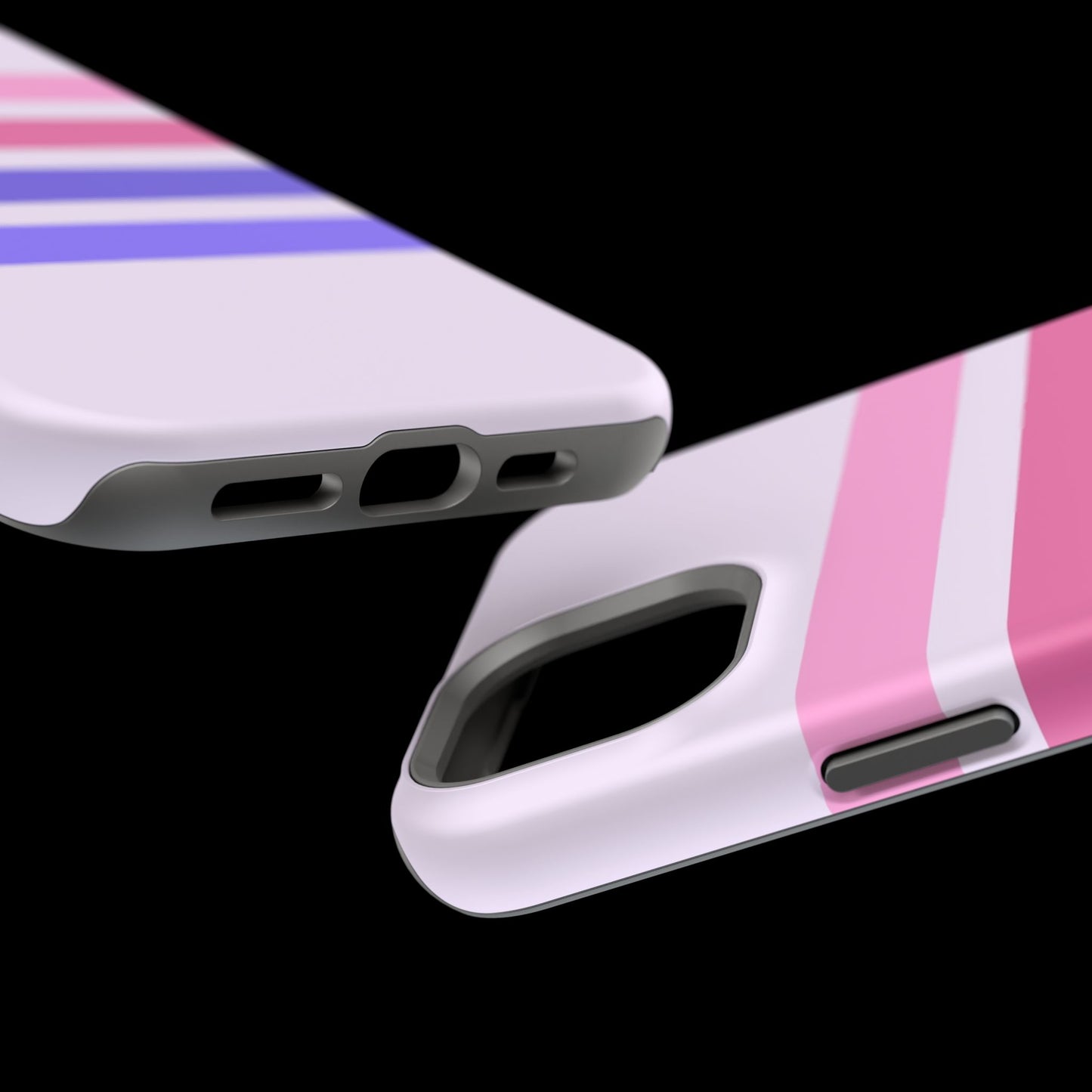 Lavender Love Striped – iPhone 16, 15, 14, 13 – MagSafe Magnetic Tough Case by HitStickers