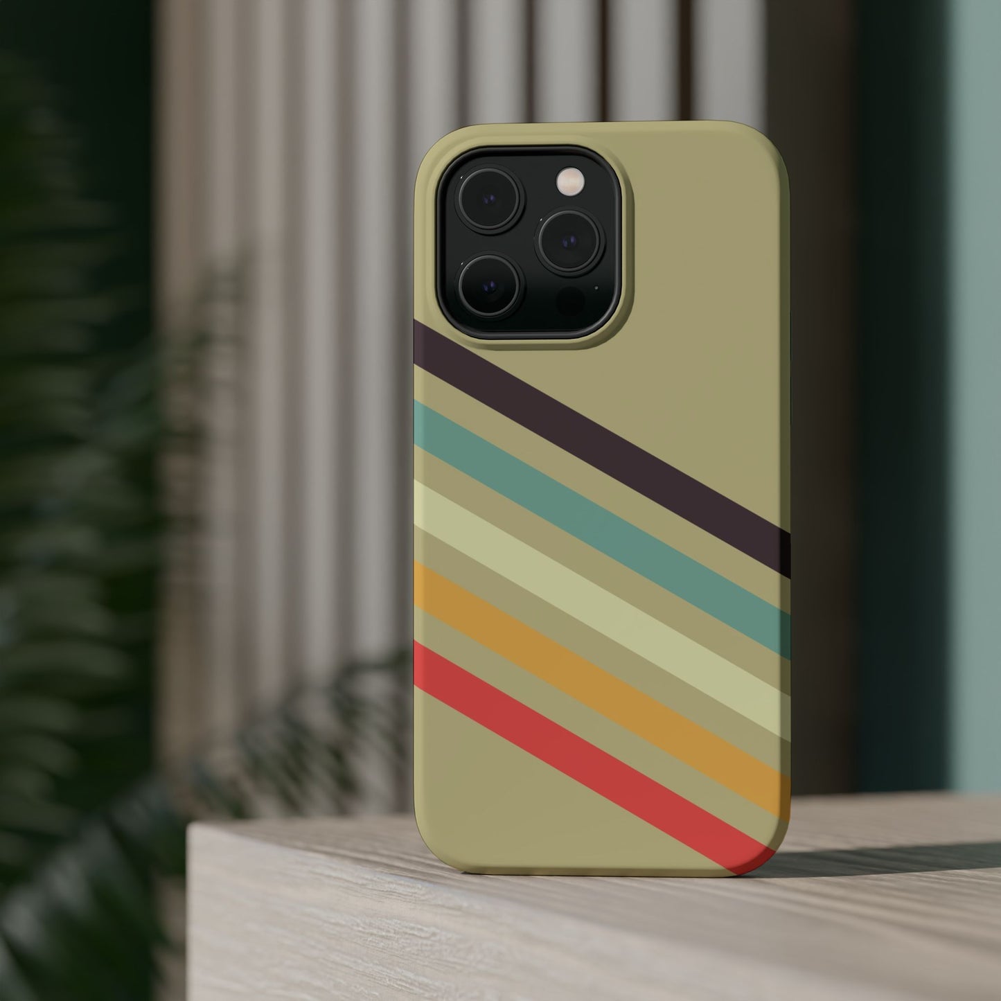 Retro Striped Case for iPhone 16, 15, 14, 13 - MagSafe Magnetic Tough Case by HitStickers