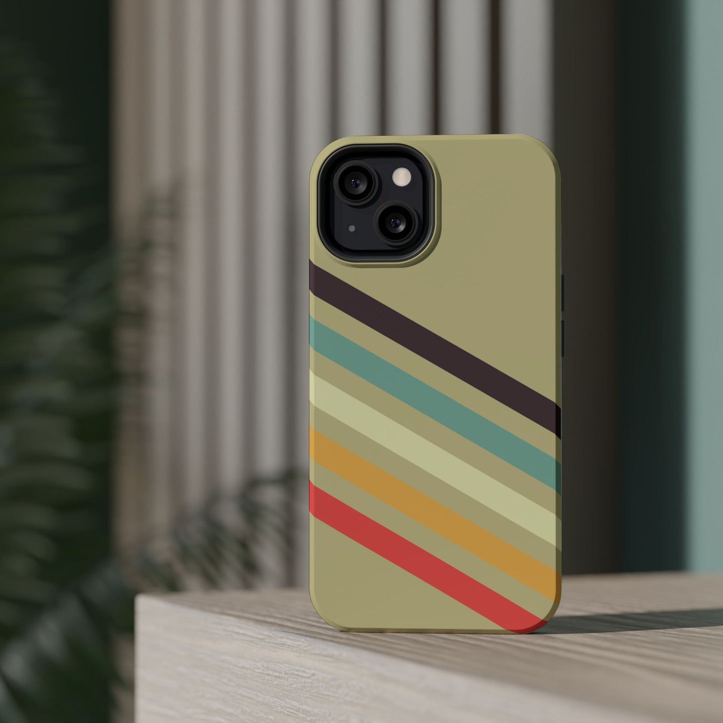 Retro Striped Case for iPhone 16, 15, 14, 13 - MagSafe Magnetic Tough Case by HitStickers